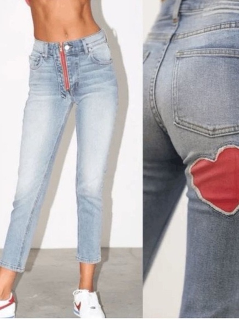 REVICE Denim Heart patch jeans- NWOT ❤️ - Picture 2 of 15